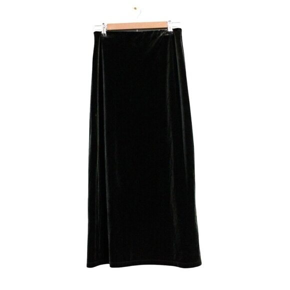 Vintage Valerie Stevens Velvet Maxi Skirt Petite Small Green Goth Witchy 90s Y2K - Picture 1 of 10